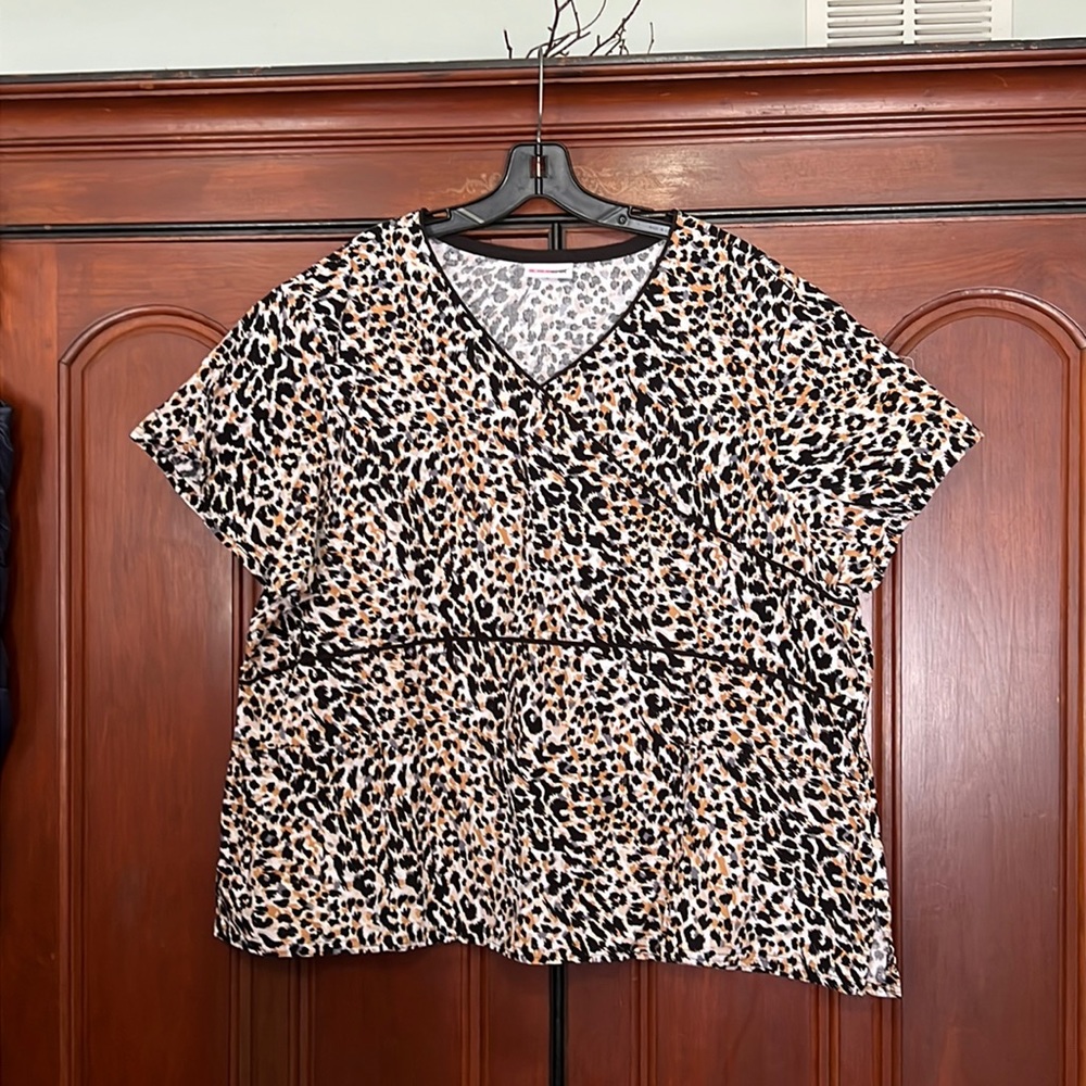 Scrubstar Animal Print Short Sleeve Scrub Top
